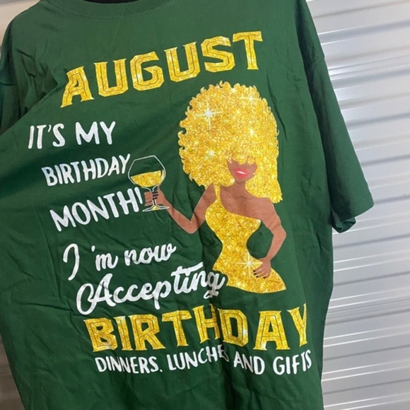 August It's My Birthday Month T-Shirt Green Women’s‎ Size 2XL - Picture 4 of 7